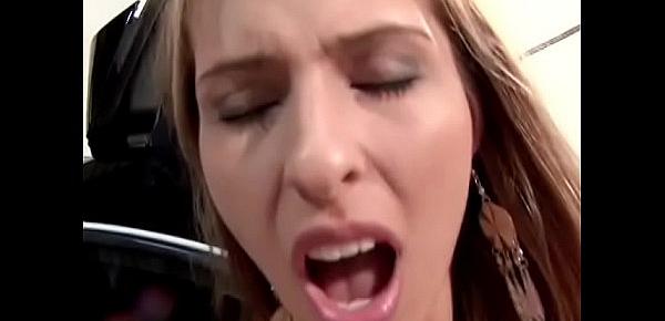  Slender blonde with perky tits Bianca Mello gets anal fucked by black dude in the back of a car